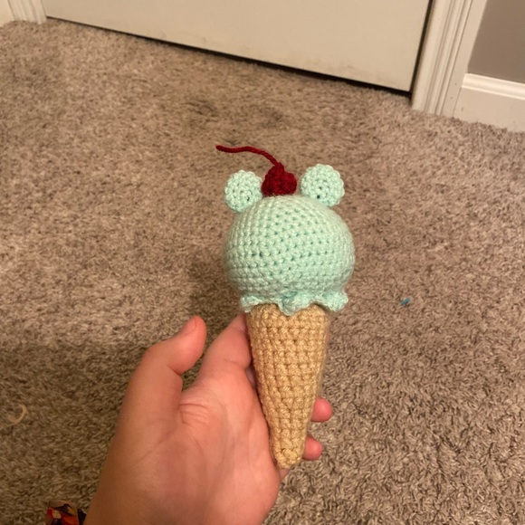 kawaii plush frog ice cream crochet amigurumi - Picture 7 of 7